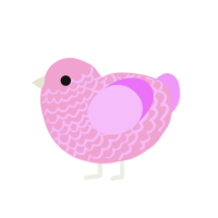 Cupcake, a pink and lavender chicken with a lace pattern