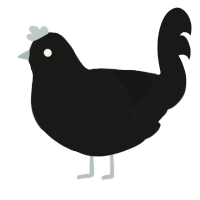 A sable chicken with a speckle pattern
