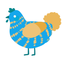 A sky and honey chicken with a bar pattern