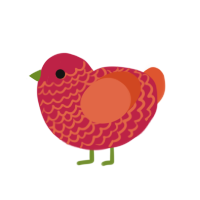 Rotten Apple, a crimson and vermilion chicken with a lace pattern