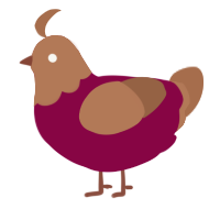 A maroon and brown chicken with a head pattern