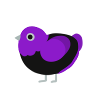 (unnamed), a black and violet chicken with a head pattern