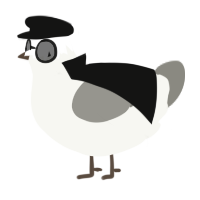 A white and ash chicken