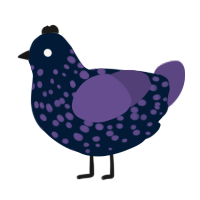 A tumblr and overcast chicken with a speckle pattern