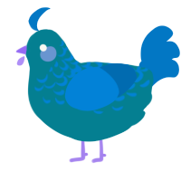 A sea and sapphire chicken with a half-lace pattern