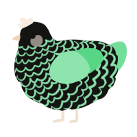 A black and spring chicken with a lace pattern