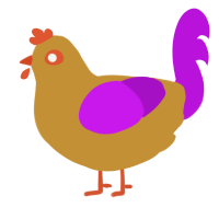 A gold and amethyst chicken