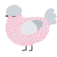 A rose and mist chicken with a lace pattern