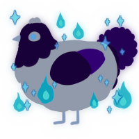 A tumblr and gluppy chicken with a head pattern