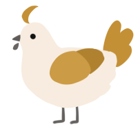 A cream and gold chicken