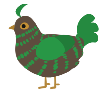A bark and viridian chicken with a bar pattern