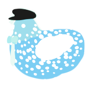 A sky and mist chicken with a speckle pattern