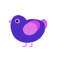 Urchin, a indigo and orchid chicken