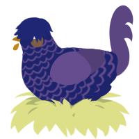 A navy and overcast chicken with a lace pattern