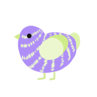 Sprinkles, a lilac and apple chicken with a bar pattern