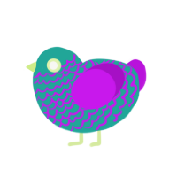 (unnamed), a turquoise and amethyst chicken with a lace pattern