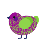 DosFruta, a plum and grass chicken with a double-lace pattern