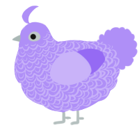 A lilac chicken with a double-lace pattern