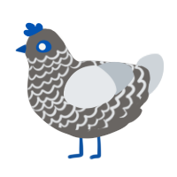 A grey and mist chicken with a lace pattern