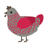 A ash and crimson chicken with a lace pattern