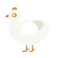 A white chicken with a neck-band pattern