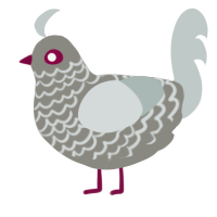 A ash and silver chicken with a lace pattern