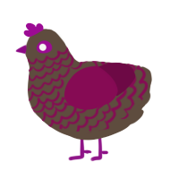 A bark and wine chicken with a lace pattern