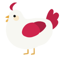 A white and crimson chicken