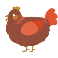 A russet and vermilion chicken with a neck-band pattern