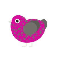 Crunkle, a fuchsia and grey chicken with a speckle pattern