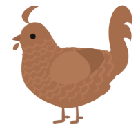 A brown chicken with a lace pattern