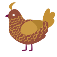 A russet and gold chicken with a lace pattern