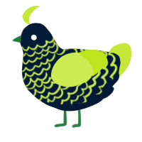 A tumblr and lime chicken with a lace pattern