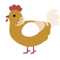 A gold and cream chicken with a neck-band pattern