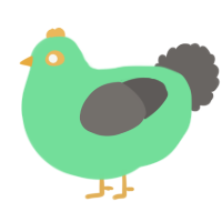 A spring and grey chicken