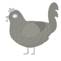 A ash chicken with a lace pattern