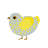 LIMON, a silver and yellow chicken with a speckle pattern