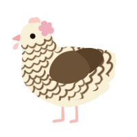 A cream and bark chicken with a lace pattern