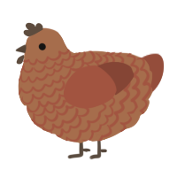 A brown and russet chicken with a lace pattern