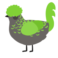 A grey and grass chicken with a half-lace pattern