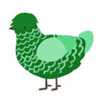 A leaf and spring chicken with a lace pattern