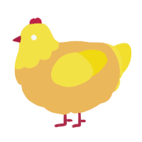 A honey and yellow chicken with a head pattern