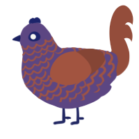 A overcast and russet chicken with a lace pattern