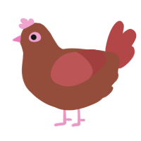 A russet and red chicken