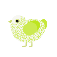 Yum, a white and lime chicken with a double-lace pattern