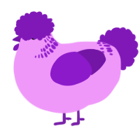 A lavender and violet chicken with a neck-band pattern
