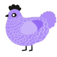 A lilac chicken with a lace pattern
