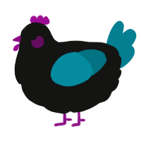 A black and sea chicken