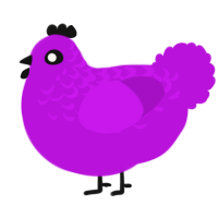 A amethyst chicken with a half-lace pattern
