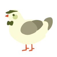 A white and ash chicken